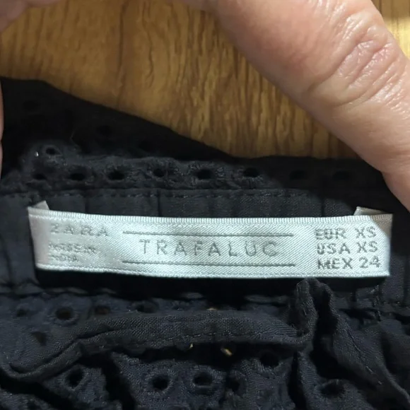 Black Mesh Ruffle Top - Picture 2 of 2